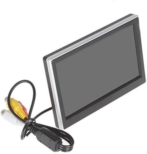 FREE EXPRESS SHIPPING 5 Inch HD TFT LCD Car Monitor with Two Video Input, High resolution 800 480 Car Rearview Reversing Parking Monitor and Full Color LCD Backlight Display for Car Rear View Cameras/Car DVD/VCD/GPS/other Video Equipment