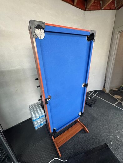 pool table and football foosball table fold down