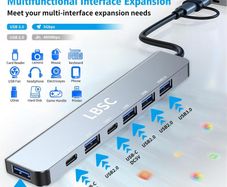 USB C Hub,7 in 1 USB Splitter Multi Port Adaptor,Usb Hub For MacBook