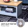 Coffee Table, 2-tier Centre Table with Storage Shelf and Wood Grain Tabletop, Rustic Living Room Table, Grey Image 3