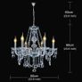 Crystal Chandelier, Clear K9 Crystal Glass Ceiling Light with 6 Arms, Elegant Modern Pendant Lights for Dining Room, Living Room, Hallway, Stairway, Bar Size: D60cm H60cm Chain 60cm (FREE POSTAGE) Image 6