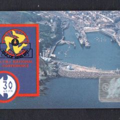 1991 Isle of Man 20 unit Aerial View of Iom  Harbour RTBI National Conference Douglas Isle of Man (GPT - Magnetic) Phone Card