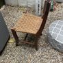 Solid wood chair with woven seat Image 4