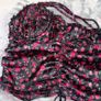 Black and pink floral corset top from For Love & Lemons Size M Black Rose Print Satin Ruched Bustier Cami Top Image 5
