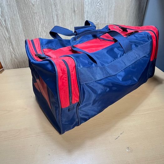 Adidas Duffle Bag - Blue Red Gym Travel Sports - Spell Out - 90s