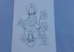 Spring - Girl with Lamb - Whiff of Joy Rubber Stamp