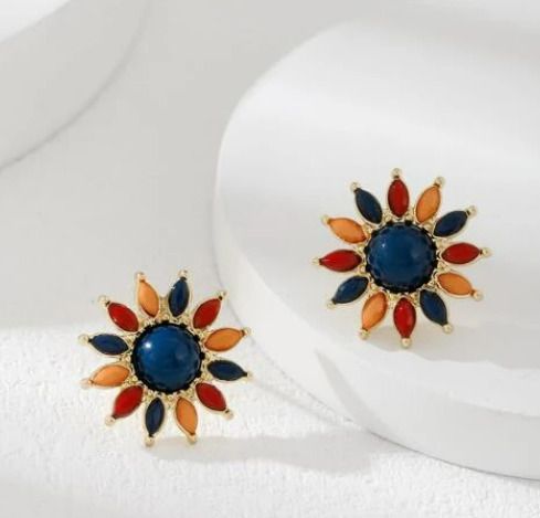 Flower Design Stud Earrings