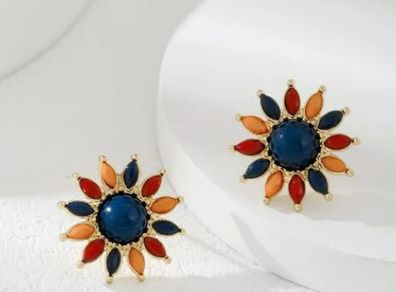Flower Design Stud Earrings