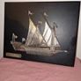3D Silver Galera "La Reale" Francia 1680 on leather frame Image 7