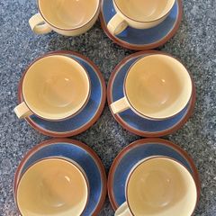 Denby juice - 6 cups and 5 saucers