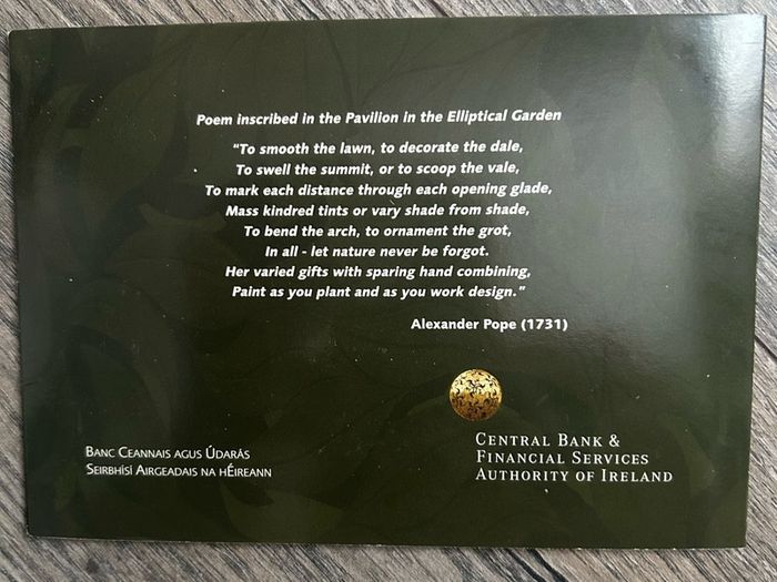2005 Ireland Central Bank Uncirculated Coin Set Heywood Gardens, Co. Laois.