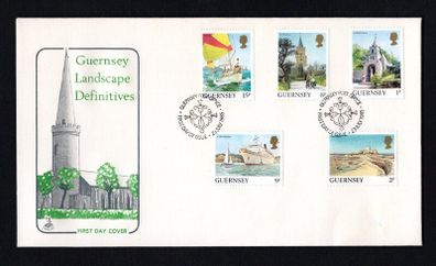 1985 Guernsey Landscapes Definitive Series (1p, 2p, 5p, 8p & 15p) First Day Cover (FDC)