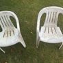 2 x White Plastic Garden Chairs Image 3