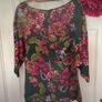 top onesize green floral print top amazing brand 12/14 Image 6