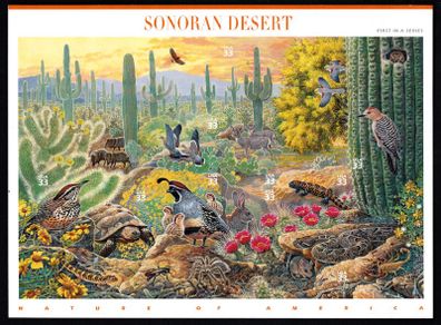 1999 USA American Nature of America: Sonoran Desert Commemorative Stamps Sheet Mint Never Hinged (MNH)