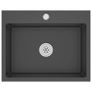 Handmade Kitchen Sink with Faucet Hole Black Stainless Steel Image 5