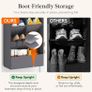 Hanging Shoe Storage Rack with 11 Pockets, 5 Layers Shoe Holder for Closet Door Includes Boots, Grey, 1 Pack Image 4