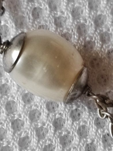 Sterling silver natural pearls necklace