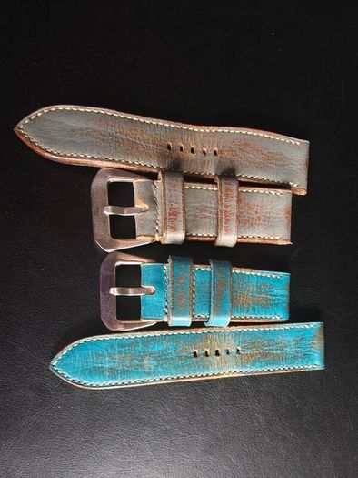 2 x Leather straps for 47mm Panerai watches