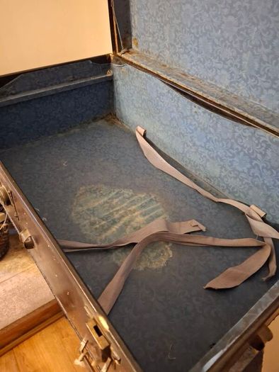 Victorian leather-covered trunk