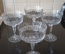 4 Galway Crystal Champagne Coupes.