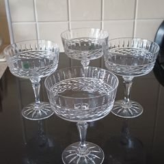 4 Galway Crystal Champagne Coupes.