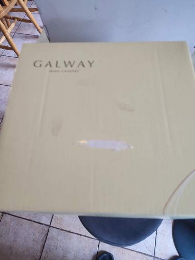 Vintage Large Galway Crystal Bowl 11 X 5.3 Inches In Original Box