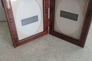 NEW Addison Ross London Wood Marquetry Hinged Double Photo Frame Addison Ross
