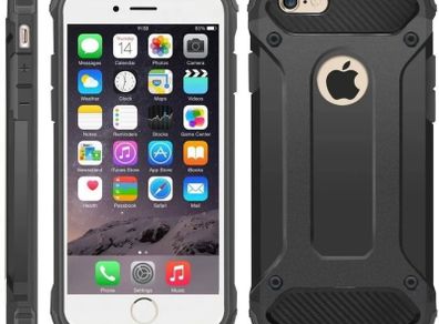 Black Armour ShockProof Case for iPhone SE 2022, iPhone SE 2020 Hybrid Cover
