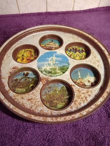 Vintage 1970s Souvenir Drink Metal Serving Tray ( Walt Disney World  )