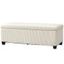 Storage Bench, Storage Seat, Cord Design, Steel Frame, Beige Image 6