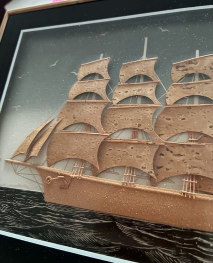 3D Framed Galleon Ship Picture
