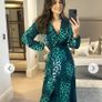 (Silk Fred) Leopard print maxi wrap dress. Size 10 Image 2