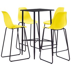 5 Piece Bar Set Plastic Yellow