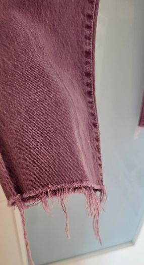MANGO mauve high waisted frayed bottom jeans Sz 34 (Fit 8UK) - Bnwot Rrp 39.99