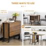 Six-Person Drop Leaf Dining Table - Brown/Black Image 5