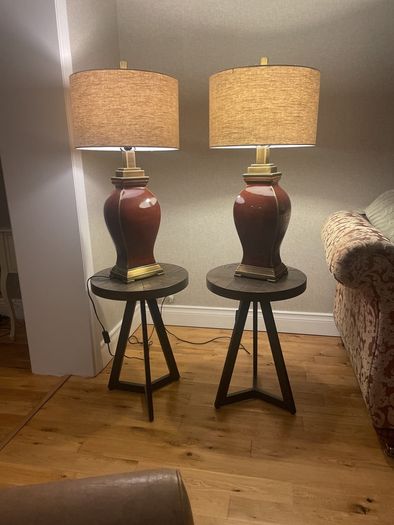 Two lamps with lampshades for sale