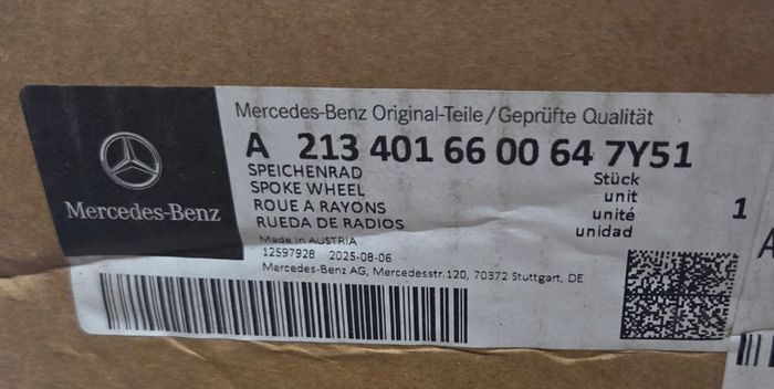 Genuine Mercedes AMG 19-inch alloy wheel