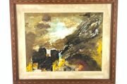 Oil painting by Devendra (pollution over Mumbai)