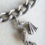 Antique Solid Sterling Silver Charm Bracelet & 6 Silver Charms, weight 47,9g Image 5