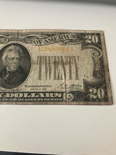 USA 1928 20 Dollars Gold Certificate