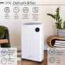 Premium 2-in-1 Dehumidifier 20L with Active Carbon Air Filter Smart LCD Touch Control For Damp Mould & Condensation Continuous Drain Option, Laundry Dry Mode, 24H Timer Energy Efficient by Ventilize Image 5