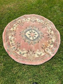 Old Round Chinese Aubusson Rug 117cm