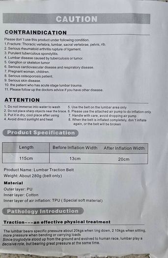Sore Back - Spinal Air Traction Waist Brace