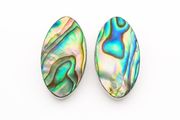 Vintage Abalone Sterling Silver Clip On Earrings