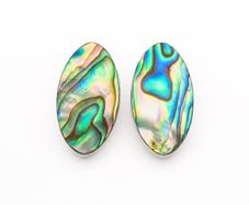 Vintage Abalone Sterling Silver Clip On Earrings