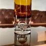 Vintage Slender Scandinavian Style Mid Century Amber Glass Vase Image 2