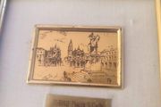 SMALL FRAMED TURIN-Piazza S, Carlo Certificate din GUARANTEE The work reproduced here is guaranteed in gold leaf GI OREFICERIA CINZANO TORINO