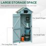 Garden Shed Vertical Utility 3 Shelves Shed Wood Outdoor Garden Tool Storage Unit Storage Cabinet, 77 x 54.2 x 179cm - Blue Image 7
