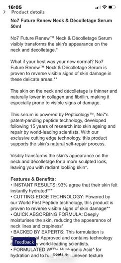 NEW No7 Future Renew Neck & Decolletage Serum 50ml